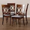 Baxton Studio Lucie Grey Upholstered and Walnut Wood 4-Piece Dining Chair Set 171-9877 - alternate 2